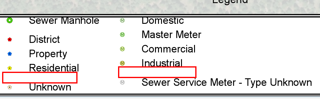 image showing legend with box around empty space between classes